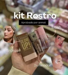 KIT PARA ROSTRO ILUMINADOR RUBOR Y BRONZER