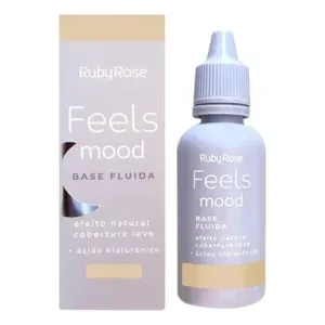 BASE FLUIDA FEELS MOOD RUBY ROSE COBERTURA LEVE + ACIDO HIALURONICO